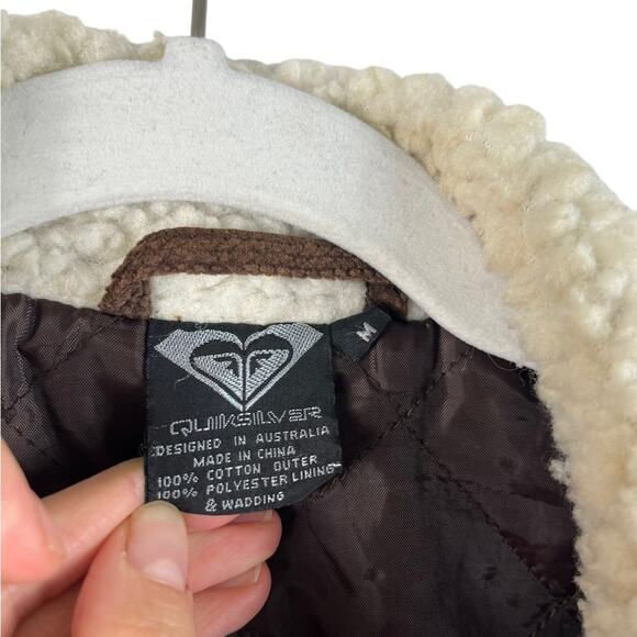 Vintage Y2K Quicksilver Corduroy Jacket Coat 90s Grunge Boho Retro Goblin Brown - Picture 8 of 8